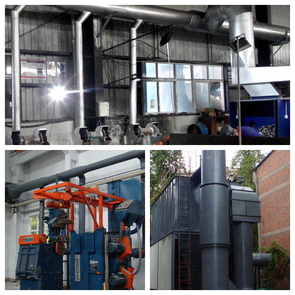 砂輪機、拋光機、拋丸機等除塵系統(tǒng)